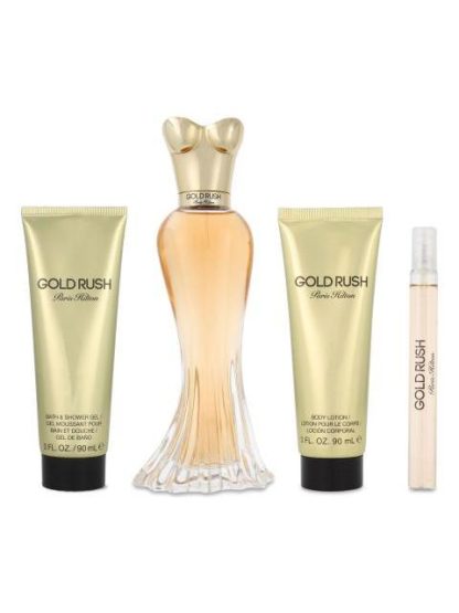 SET PARIS HILTON GOLD RUSH 4PZS 100ML EDP SPRAY BODY LOTION - Image 2