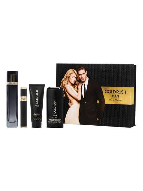 SET PARIS HILTON GOLD RUSH MAN 4PZS 100ML EDT SPRAY