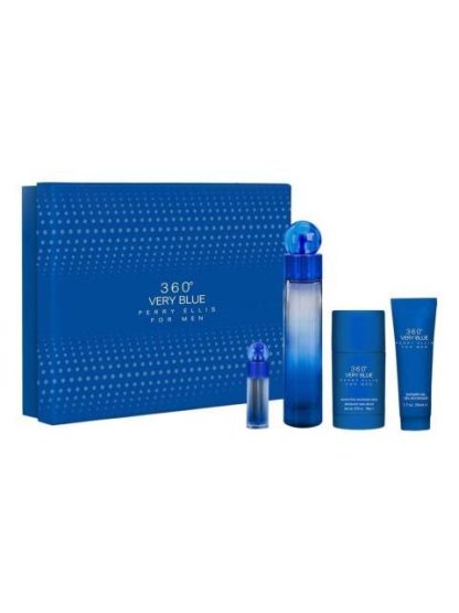 SET PERFUME CABALLERO PERRY ELLIS 360° VERY BLUE 4 PIEZAS - Image 5