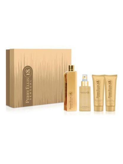 SET PERRY ELLIS 18 SENSUAL 4PZS 100 EDP SHOWER GEL BODY MIST