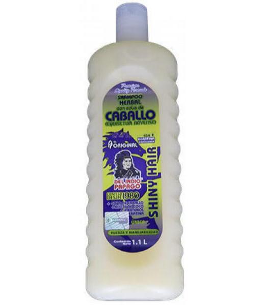 SHAMPOO CABALLO 1.1L COLA DE CABALLO ACEITE DE COCO PANTENOL Y KE TEPEZCOHUITE DEL INDIO PAPAGO