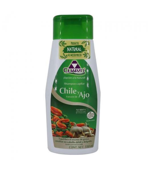 SHAMPOO CUARZO CHILE Y EXTRACTO DE AJO 550ML CUARZO COSMETICS