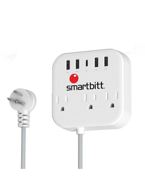 SMARBITT MULTICONTACTO SBSS-B3-5U 3 CONTACTOS 1X USB-C 4X USB-A 5V 3A BLANCO - Image 3