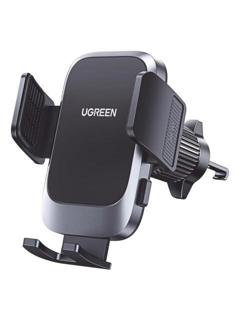 SOPORTE DE AUTOMOVIL UGREEN PARA RENDIJA DE VENTILACION HORIZONTAL Y VERTICAL ROTACION DE 360° GANCHO METALICO BOTON DE LIBERACION PROTECCION DE CLIP ANTIDESLIZANTE GOMA ANTI-ARAñAZOS
