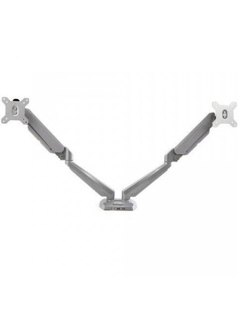 STARTECH  SOPORTE DE ESCRITORIO PARA 2 MONITORES 15 - 32 HASTA 16KG 2X USB PLATA - Image 5