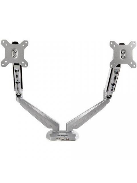 STARTECH  SOPORTE DE ESCRITORIO PARA 2 MONITORES 15 - 32 HASTA 16KG 2X USB PLATA - Image 6