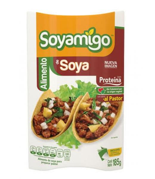 SOYAMIGO ALIMENTO DE SOYA SABOR AL PASTOR 185GR. SOYAMIGO
