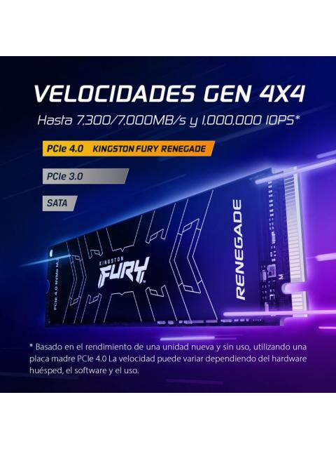 SSD KINGSTON FURY RENEGADE NVME 2TB PCI EXPRESS 4.0 M.2 - Image 4