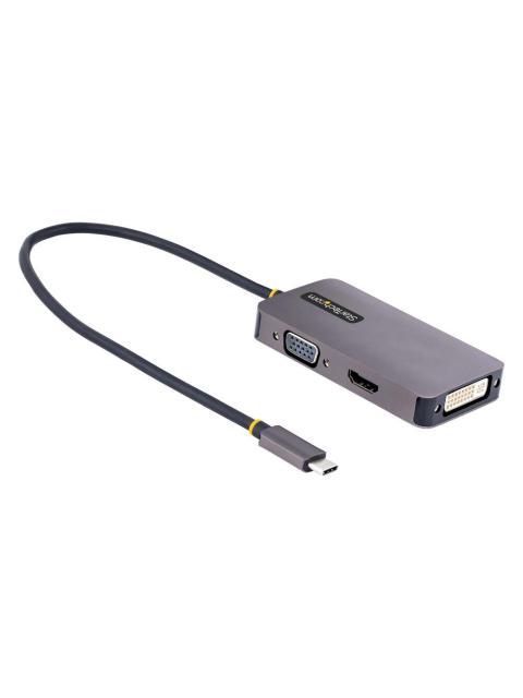 STARTECH  ADAPTADOR DE VIDEO USB C - HDMI-VGA-DVI-I HEMBRA GRIS