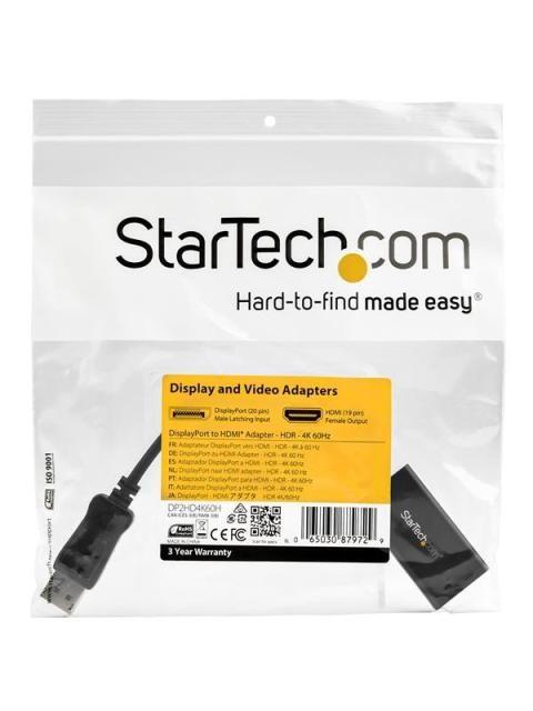 STARTECH  ADAPTADOR DISPLAYPORT 1.4 MACHO - HDMI HEMBRA 4K 60HZ NEGRO - Image 7