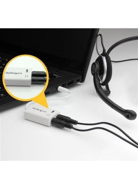 STARTECH  ADAPTADOR DIVISOR 1X 3.5MM MACHO - 2X 3.5MM HEMBRA PARA AUDIFONOS Y MICROFONO BLANCO - Image 6