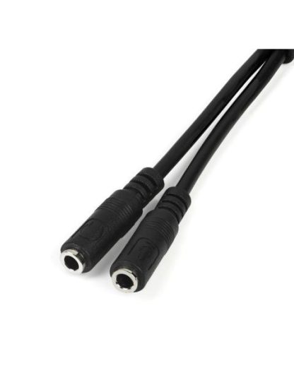 STARTECH  CABLE 35MM MACHO - 2X DE 35MM HEMBRA 20CM NEGRO