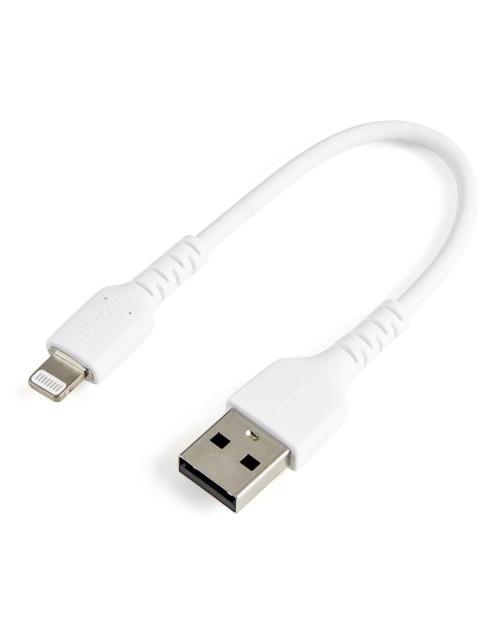 STARTECH  CABLE DE CARGA CERTIFICADO MFI LIGHTNING MACHO - USB A 2.0 MACHO 15CM BLANCO PARA PARA IPOD-IPHONE-IPAD
