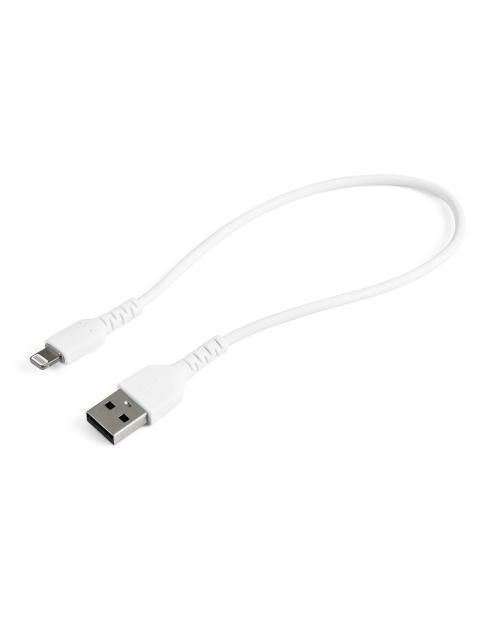 STARTECH  CABLE DE CARGA CERTIFICADO MFI LIGHTNING MACHO - USB A 2.0 MACHO 30CM BLANCO PARA PARA IPOD-IPHONE-IPAD