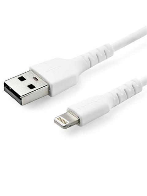 STARTECH  CABLE DE CARGA CERTIFICADO MFI LIGHTNING MACHO - USB A MACHO 1 METRO BLANCO PARA IPOD-IPHONE-IPAD