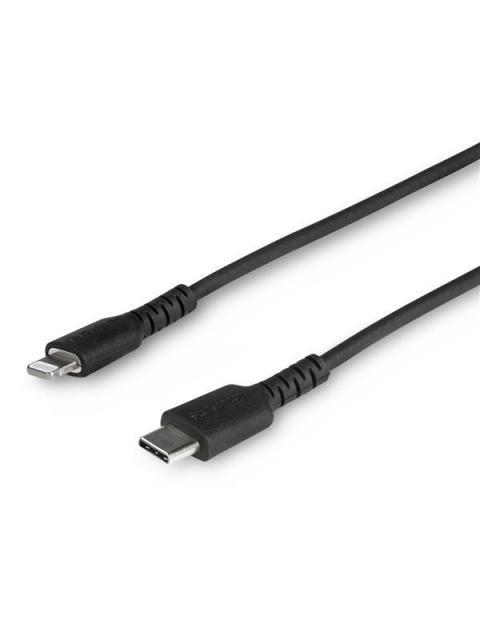 STARTECH  CABLE DE CARGA CERTIFICADO MFI LIGHTNING MACHO - USB-C MACHO 1 METRO NEGRO PARA IPOD-IPHONE-IPAD