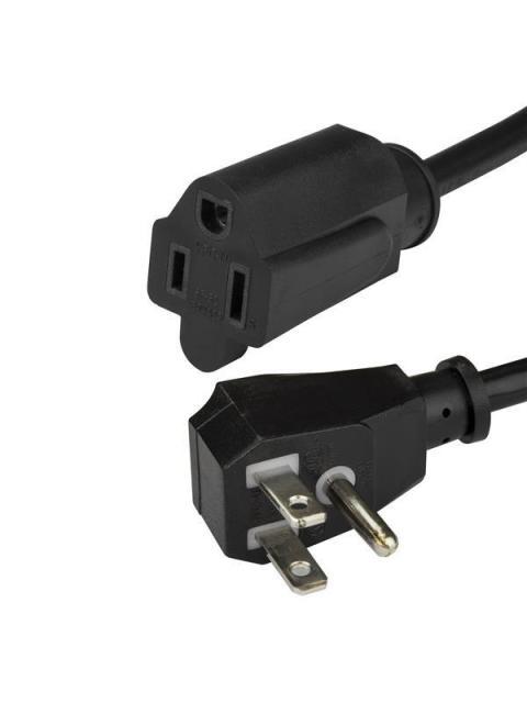 STARTECH  CABLE DE PODER PLANO NEMA 5-15P MACHO - NEMA 5-15R HEMBRA 50CM NEGRO