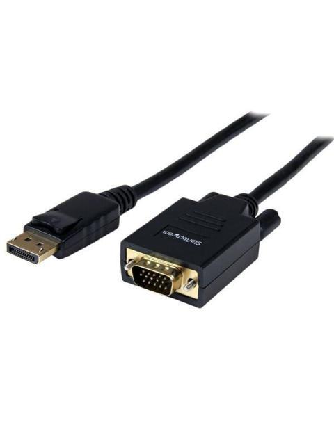 STARTECH  CABLE DISPLAYPORT 1.2 MACHO - VGA (D-SUB) MACHO 1080P 1.8 METROS NEGRO