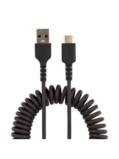 STARTECH  CABLE ESPIRAL USB-A MACHO - USB-C MACHO 1 METRO NEGRO - Image 3