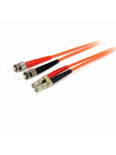 STARTECH  CABLE FIBRA OPTICA MULTIMODO DUPLEX LC MACHO - ST MACHO 2 METROS NARANJA