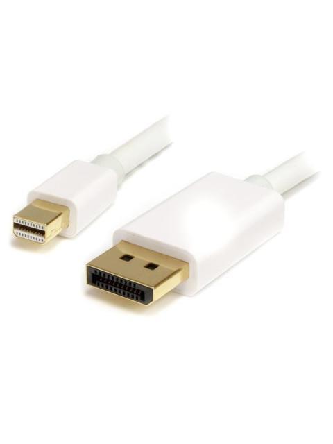 STARTECH  CABLE MINI DISPLAYPORT MACHO - DISPLAYPORT 1.2 MACHO 4K 60HZ 2 METROS BLANCO