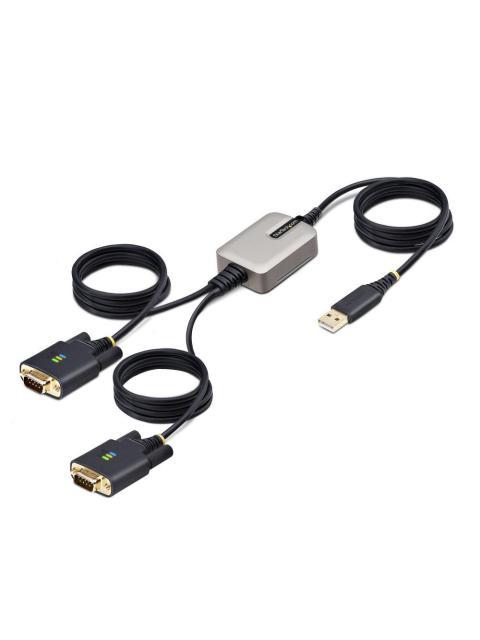 STARTECH CABLE SERIAL USB A MACHO - 2X DB9 MACHO 4 METROS NEGRO