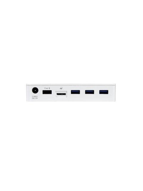 STARTECH  CONCENTRADOR USB 3.0 DE 3 PUERTOS HUB CON PUERTO DE CARGA RAPIDA (2.1A) Y BASE PARA LAPTOPS-TABLETS BLANCO - Image 3