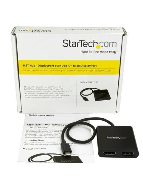 STARTECH  DIVISOR MULTIPLICADOR USB C - DISPLAYPORT 2 PUERTOS NEGRO - Image 8
