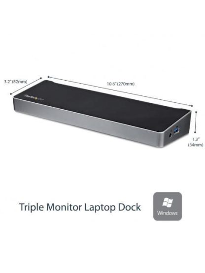 STARTECH  DOCKING STATION USB3DOCKH2DP 5X USB 3.0 1X RJ-45 2X DISPLAYPORT