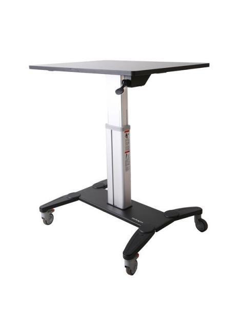 STARTECH  ESTACION DE TRABAJO MOVIL DE PIE Y SENTADO PARA MONITOR MAX. 50KG NEGRO-PLATA