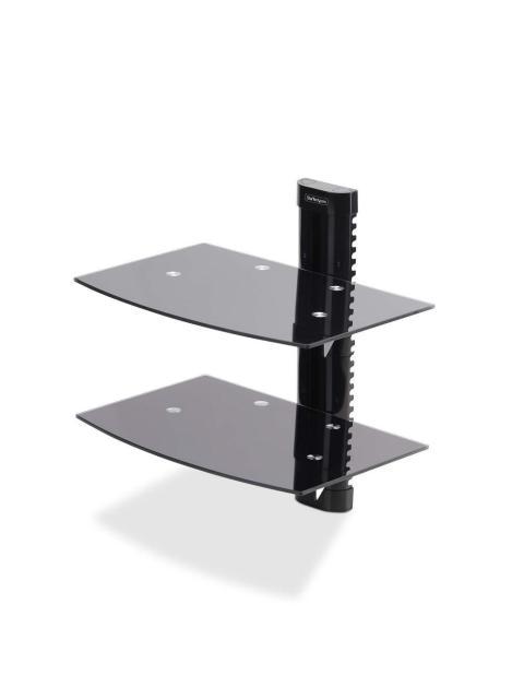 STARTECH  ESTANTE ESCALONADO 2B-WALL-MOUNT-SHELF 2 NIVELES MARCO DE ALUMINIO HASTA 7KG NEGRO