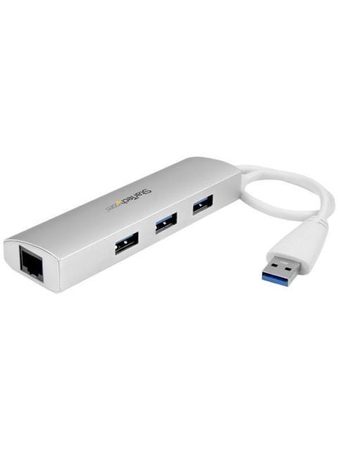 STARTECH  HUB CONCENTRADOR DE 3 PUERTOS USB A 3.0 CON ADAPTADOR DE RED ETHERNET GIGABIT