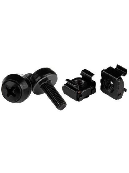 STARTECH  PAQUETE DE 100 TORNILLOS Y TUERCAS JAULA CAGE NUTS M5 X 12MM NEGRO