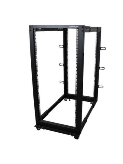 STARTECH  RACK DE MARCO ABIERTO CON PROFUNDIDAD AJUSTABLE DE 4 COLUMNAS 25U CON RUEDAS