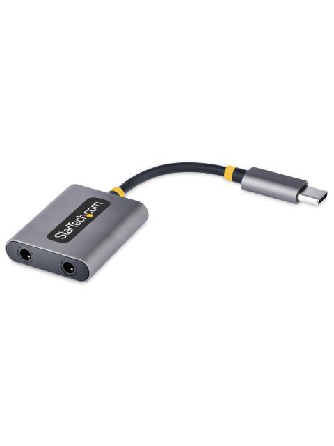 STARTECH  SPLITTER DIVISOR USB-C MACHO - 2X 3.5MM HEMBRA GRIS