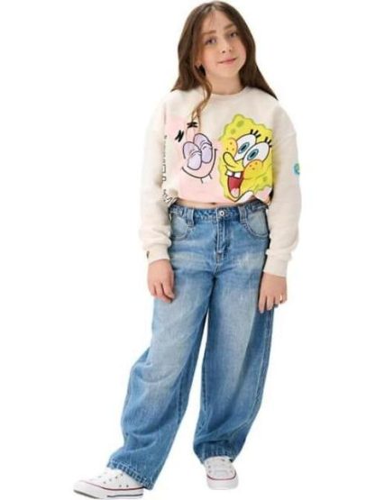 SUDADERA CROP BOB ESPONJA BEIGE BOB ESPONJA