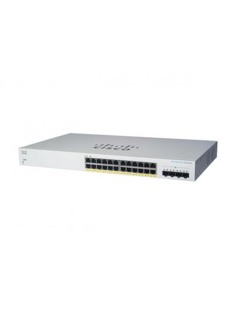 SWITCH CISCO GIGABIT ETHERNET BUSINESS 220 24 PUERTOS POE 10-100-1000 + 4 PUERTOS SFP FULL POE 382W 56 GBIT-S 8.192 ENTRADAS - ADMINISTRABLE