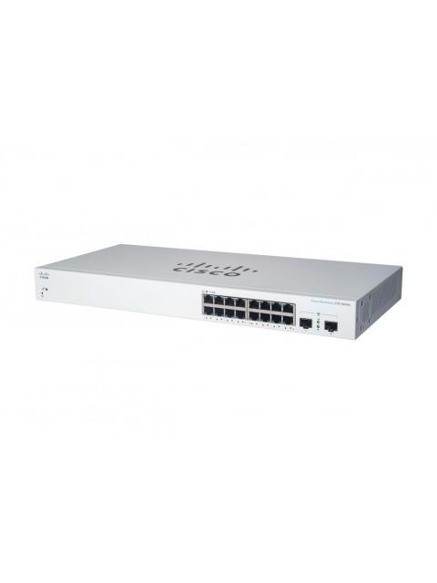 SWITCH CISCO GIGABIT ETHERNET BUSINESS CBS220 16 PUERTOS POE 10-100-1000 + 2 PUERTOS SFP 130W 36 GBIT-S 8.192 ENTRADAS - ADMINISTRABLE