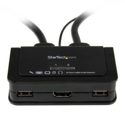 STARTECH  SWITCH KVM DE 2 PUERTOS HDMI USB AUDIO CON CABLES INTEGRADOS - Image 2