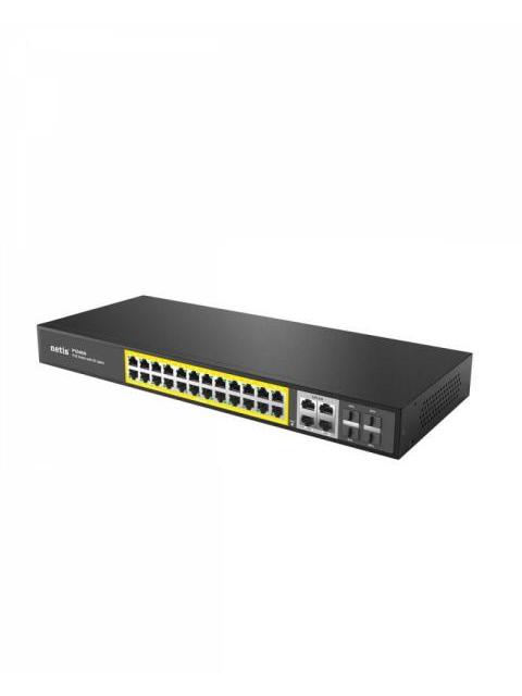 SWITCH NETIS GIGABIT ETHERNET P124GH 24 PUERTOS POE 10-100-1000MBPS + 2 PUERTO UPLINK + 2 PUERTOS SFP 320W 12.8 GBIT-S 16000 ENTRADAS - NO ADMINISTRABLE - Image 3