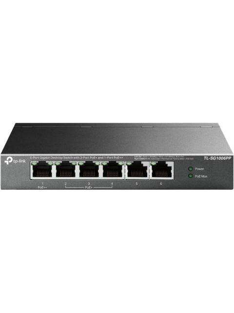 SWITCH TP-LINK GIGABIT ETHERNET TL-SG1006PP 6 PUERTOS 10-100-1000MBPS (4X POE) 12 GBIT-S 4000 ENTRADAS - NO ADMINISTRABLE