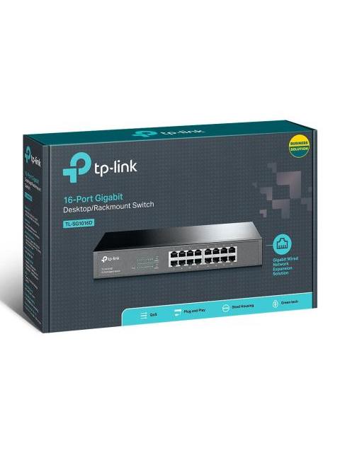 SWITCH TP-LINK GIGABIT ETHERNET TL-SG1016D 16 PUERTOS 10-100-1000MBPS 32GBIT-S 8000 ENTRADAS NO ADMINISTRABLE - Image 5