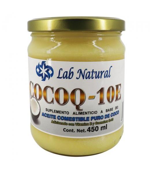 TARRO COCOQ-10E 450 ML ACEITE COMESTIBLE PURO DE COCO LAB. NATURAL ENERGY AND NUTRITION