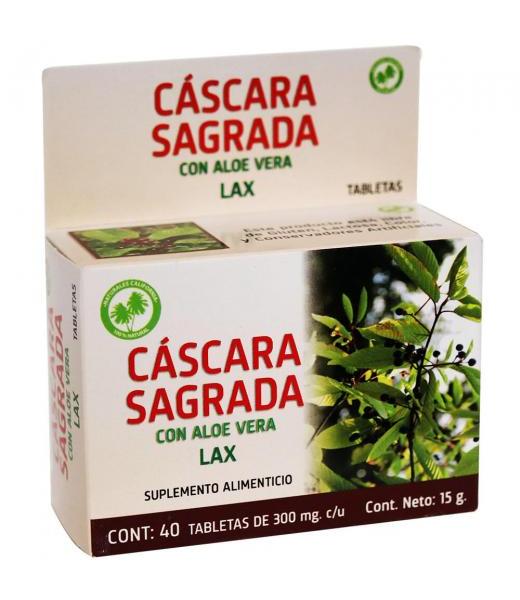 TBS. CASCARA SAGRADA C 40 RHAMNUS PURSHIANA NATURALES CALIFORNIA