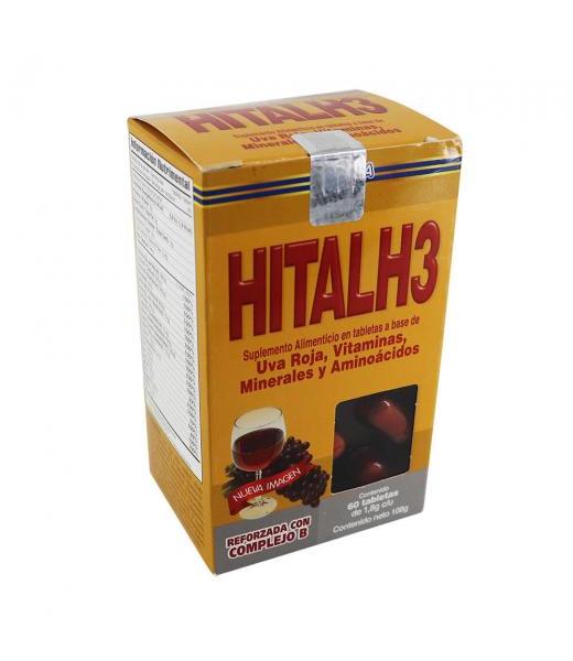 TBS. HITAL-H3 C 60 C UVAROJAVITMINERALES Y AMINOACIDOS GN+VIDA