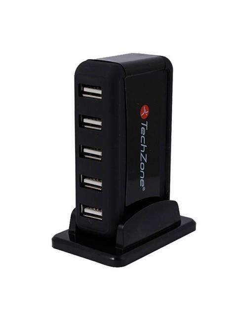 TECHZONE HUB USB 2.0 7 PUERTOS USB 2.0 HEMBRA 480MBIT-S NEGRO