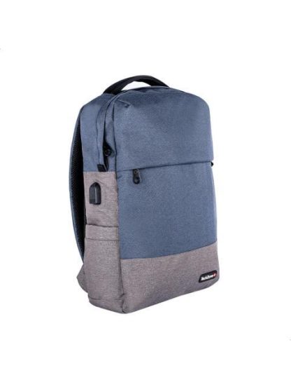 TECHZONE MOCHILA DE NYLON-POLIESTER TZ21LBP07 PARA LAPTOP 15.6 AZUL OSCURO-GRIS - Image 2