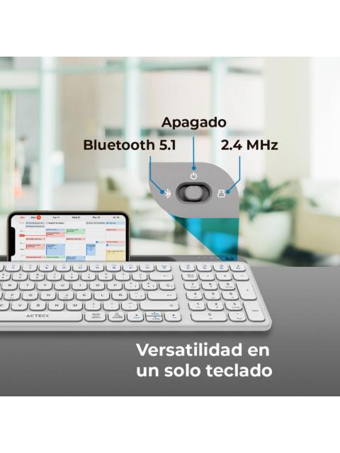 TECLADO ACTECK INSPIRE TREK TI747 INALAMBRICO RF INALAMBRICO-BLUETOOTH BLANCO ESPANOL - Image 4