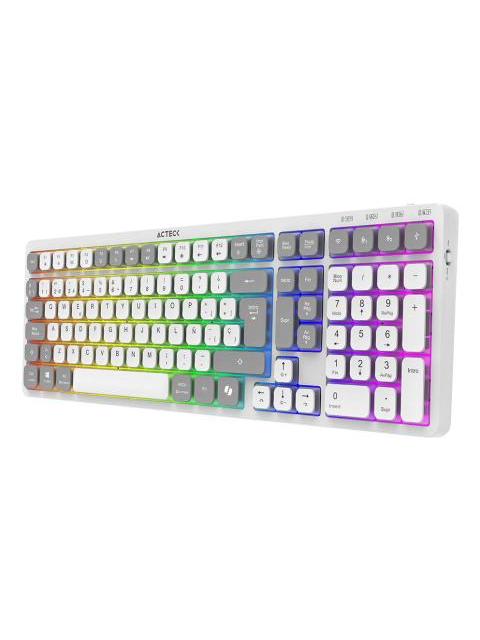 TECLADO ACTECK TECHNO PRO TI790 LED RGB TECLADO MECANICO OPTICO INALAMBRICO RF INALAMBRICO-BLUETOOTH BLANCO ESPANOL - Image 3