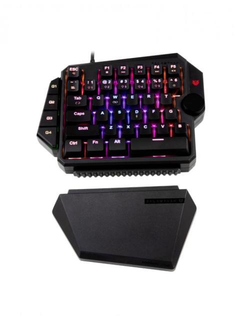 TECLADO GAMER BALAM RUSH DOMINATE GK540 RGB UNA MANO TECLADO MECANICO SWITCH BLUE ALAMBRICO NEGRO (ESPANOL)